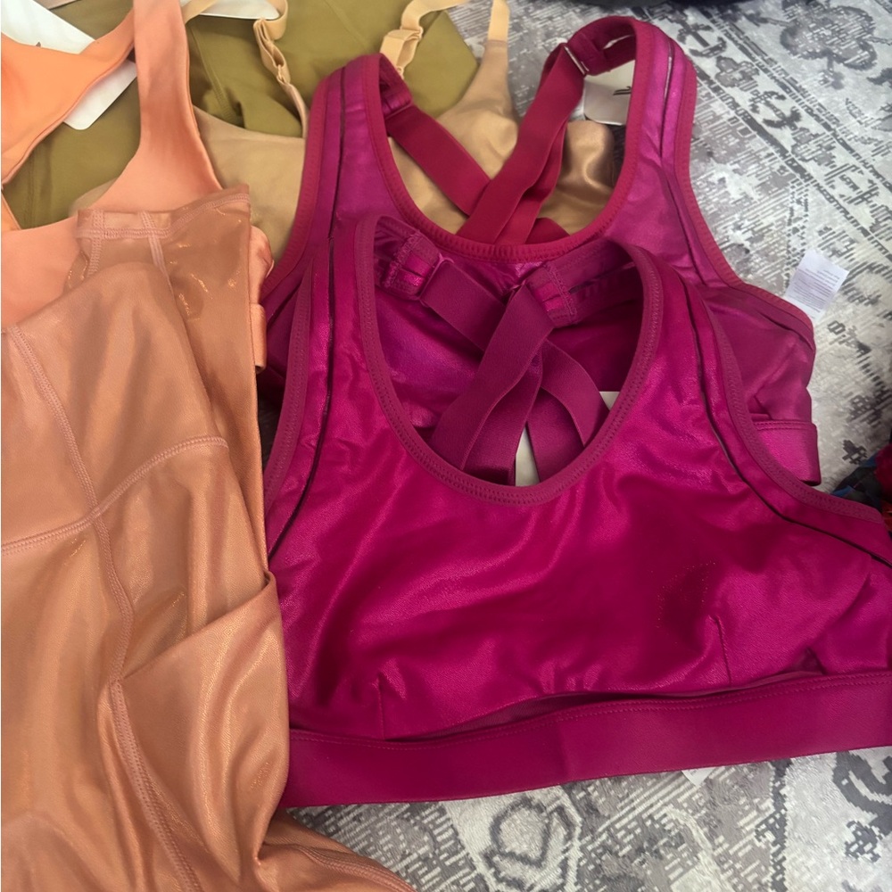 Fabletics Peach & Olive Twin Sports Bras - Picture 2 of 8